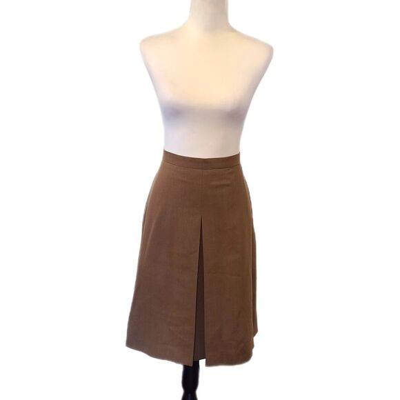 Saks 5th Ave | Vintage Brown A-line Pleated Skirt, Made in Italy, Size L (12-14) - Picture 2 of 8